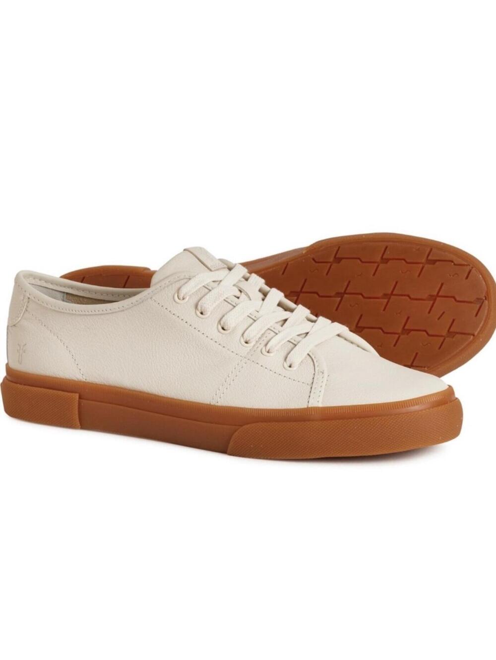 Frye Gia Low Lace Womens Ivory Off-white Leather Sneakers Size 7.5